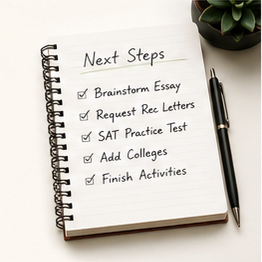 A written senior-year next-steps checklist